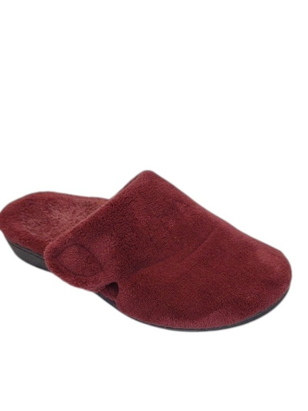 Vionic Gemma Wine Plush Slide Slippers 3 Zone Comfort Orthotic Insole Arch